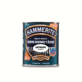Hamerite Esmalte Metálico Blanco Satinado 0.750l 5093743 - Aplicación Directa al Óxido, Protección Antióxido