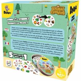 Asmodee ASM3558380126836 Dobble Animal Crossing funda ecológica FR/NL - Juego de Cartas Rápido y Divertido