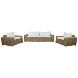 Sofa Terraza Y Jardin DKD Home Decor Marron Claro Beige 85 x 80 x 222 cm Set de 4