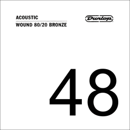 Dunlop Cuerda Acústica 80/20 Bronze .048 para Guitarra - Tensión y Flexibilidad Perfectas, Sonido Tonal Completo