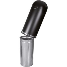 PROBBAX - OD-3352-BLA - Papelera de cúpula abierta 56 L - 38 cm Ø x 88 cm de alto - Negro
