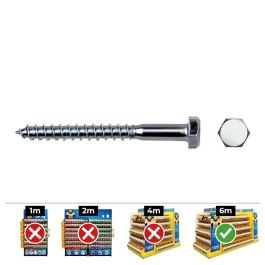 Celo Tirafondo hexagonal acero zincado Ø8x90mm Din 571 - Caja 100 unid. Precio: 26.98999985. SKU: S7909187