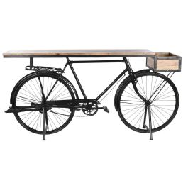 DKD Home Decor Consola Bicicleta Negro Marron 40 x 91 x 195 cm