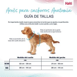 Halti Arnés Anatomy para Cachorro y Perro Pequeño Ajustable Reflector Talla XXS Cuerpo 21-30cm Cuello 22-30cm Gris