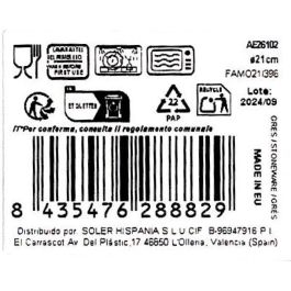 La Mediterranea Plato Hondo Aelia Monaco Brillo Ø21 cm (12 Unidades)