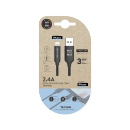 Cable Tech-One-Tech Usb-Lightning Alto Rendimiento 2,4A Negro 1 M. Precio: 3.50000002. SKU: B17TXHZ59B