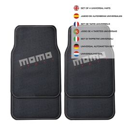 Momo MOMLCM009BG Set 4 Alfombrillas Coche Universales de Goma Negro Gris Antideslizantes Reforzadas Resistentes al Desgaste Momo MOMLCM009BG Set 4 Alfombrillas Coche Universales de Goma Negro Gris Antideslizantes Reforzadas Resistentes al Desgaste
