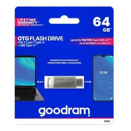 Goodram Memoria USB 64GB ODA3 Silver USB 3.2 Gen 1 Tipo C y Tipo A Plata