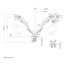 Neomounts Brazo de Monitor FPMA-D650DBLACK para 2 Pantallas de hasta 27" Negro