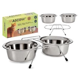 Mascow Set 2 Comederos de Acero Inoxidable Antideslizante, Color Plata, para Mascotas - 2 x 400 ml y 28 x 15.5 x 8 cm (12 Unidades) Precio: 57.49999981. SKU: B189F5D5CJ