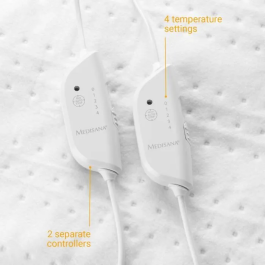 Medisana Manta Calentada King Size Mezisana - HU 676 XXL - 2 Elementos de Control, 150 x 160 cm, 4 Configuraciones de Temperatura, Lavable