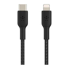 Belkin CAA004BT1MBK Cable USB-C a Lightning, 1m Trenzado Negro, Certificado MFi para iPhone y iPad