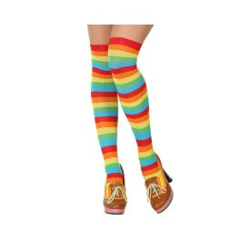Medias Rayas Multicolor para Disfraces de Payaso, Carnaval, Espectáculos Infantiles, Estilo Neón, Fiesta de Cumpleaños, Accesorio de Poliéster Precio: 1.49999949. SKU: S1129958