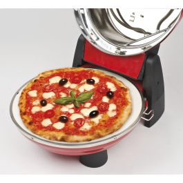 G3 Ferrari G 10032 Pizzeria Snack Napoletana Rojo, Horno para Pizza con Piedra, hasta 31cm, 400°C, 1200W, Incluye Accesorios