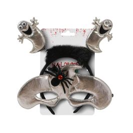 Accesorio De Cabeza Con Diablitos Y Máscara Negra Para Fiestas Temáticas De Halloween