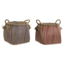 DKD Home Decor Cesta Balines Cestas Decorativas Rojo Azul Fibra 31 x 30 x 31 cm (2 Unidades) Precio: 37.59000036. SKU: B1CXCTZN73