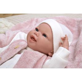 Muñecas Arias Muñeca Elegance Colin Rosa de 40 cm con Manta – Muñeco de Peso para Niños +3 Años