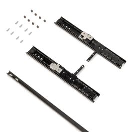 Emuca Espejo extraíble para interior de armario, Acero y Plástico y Cristal, Pintado negro texturizado