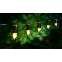 LUMI JARDIN Guirnalda solar jaula de Kenia con 10 bombillas decorativas resistente al agua para exteriores 3.8m LED Precio: 33.4999995. SKU: B1525QWFTT