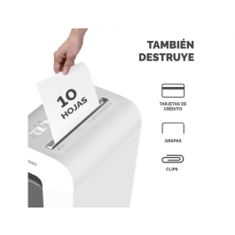 Fix Destructora LX65 para Documentos, 10 Hojas, Partículas de 4x40 mm, Seguridad P-4, Destruye Grapas, Clips y Tarjetas