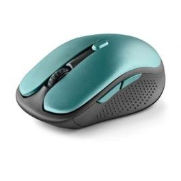 NGS EVORUSTICE Ratón Inalámbrico Óptico Recargable 600mAh Teclas Silenciosas 1600 DPI 2.4Ghz 5 Botones Diestro Compacto Verde Agua