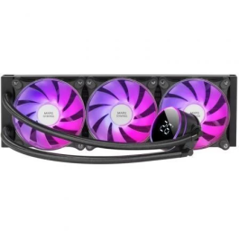 Mars Gaming Refrigeración Líquida ML-LCD360 Negro, AIO ARGB con Pantalla LCD, 3 Ventiladores 120mm FDB, TDP 600W, Radiador 360mm, Compatible Intel y AMD