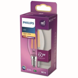 Philips Bombilla LED Equivalente 60W E14 Blanco Cálido No Regulable Vidrio Precio: 20.59000009. SKU: B1AQAWWCKZ