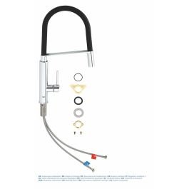 Grohe Mezclador de Fregadero Monomando Concetto, Acabado Cromado StarLight Brillante, con Tecnología SilkMove para Instalación de Un Orificio