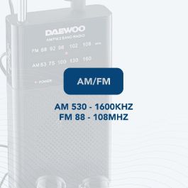 Daewoo Radio AM/FM con Altavoz Incorporado y Auriculares - Color Negro