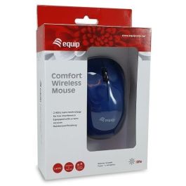 Equip Ratón Inalámbrico Óptico Wireless 2.4Ghz, 1200DPI, Plug and Play, Diseño Ergonómico para Diestros y Zurdos, Batería 300mAh