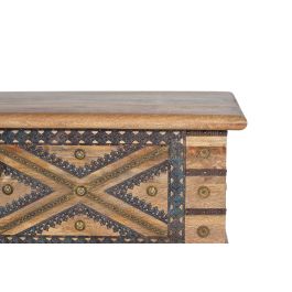 Giner y Colomer Baúl de Madera de Mango con Detalles Metálicos Color Natural 46x116x40 cm
