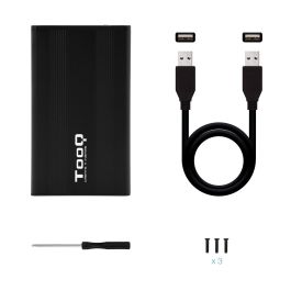 Tooq TQE-2510B Caja Externa para Disco Duro de 2.5" USB 2.0 Negro Aluminio