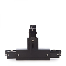 Conector T Carril Trifásico Negro