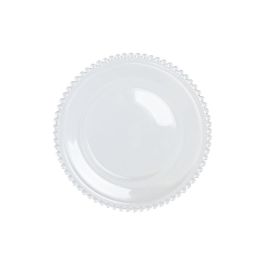 DKD Home Decor Plato Básico de Cristal Transparente 27x27x2.6 cm Apto para Microondas y Lavavajillas