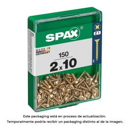Spax 4081020200102 Tornillo Madera Universal Yellox 2,0x10mm Cabeza Plana Rosca Completa Ranura Cruz Z1 Punta S Caja 150 Unidades