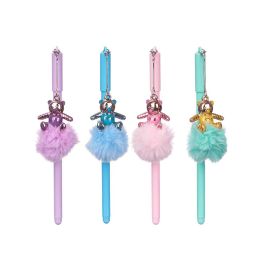 Pincello Bolígrafo Pompon Oso Surtidos - Azul, Morado, Rosa, Verde - 5x18x3 cm (48 Unidades)