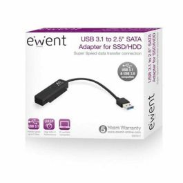 Ewent Adaptador USB 3.1 Gen1 a SATA EW7017 para HDD/SSD 2.5", Alta Velocidad, UASP, Compatible con USB 3.0/2.0/1.1