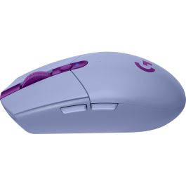 Logitech G305 EWR2 LIGHTSPEED Ratón Inalámbrico Gaming Óptico 12000 DPI, para mano derecha, color Lila