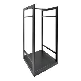 Edm Soporte para leña de metal negro 33x33x68 cm