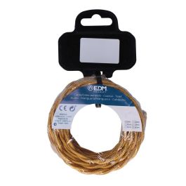 Edm H03VV-F Cable Textil Trenzado 2 x 0,75 mm² Oro Oscuro, 5 m