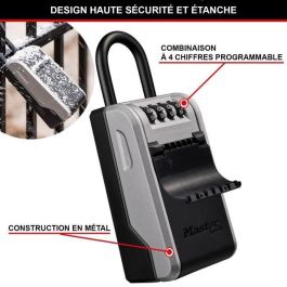 Master Lock MAS3520190945303 Caja de llaves exterior con mango flexible, Alta Seguridad, Gran Capacidad, Nuevo diseño, 19,6 x 7,6 x 5,6 cm
