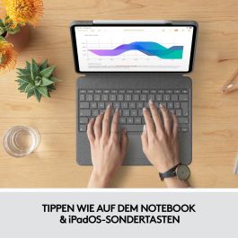 Logitech 920-010214 Teclado QWERTY con Trackpad para Apple iPad Pro 12.9" 5.ª Gen, Retroiluminado, Cubierta, Gris Oxford