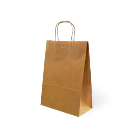 Blanca Bolsa kraft basika natural reciclado 90 gr asa retorcida 240x100x320 mm
