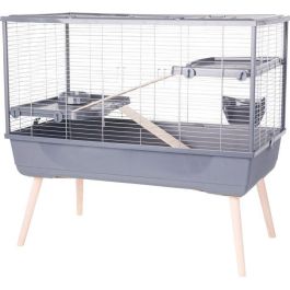 Zolux ZOL1694213650117 Jaula elevada Néolife para roedores y conejos, 2 niveles, 99x54x92 cm, Gris
