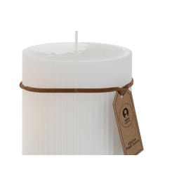 DKD Home Decor Vela Cera Rayada Colección Básicos, Blanca con Aroma Algodón, 7x7x7 cm, 35h, Pack 12 Unidades