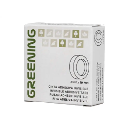 Greening Cinta Adhesiva Invisible 33 mt x 19 mm para Reparaciones y Oficinas, Acabado Transparente y Resistente