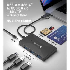 Techly Lector de Tarjetas y Hub USB A/C