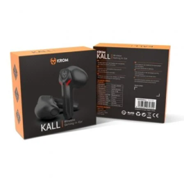 Krom Auriculares Gaming In-Ear Bluetooth Kall con Estuche de Carga Autonomía 4h Negros NXKROMKALL