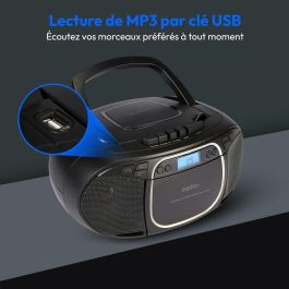 Medion MED4061275196481 Radio CD Portátil FM, 2x2.2W RMS, Color Negro