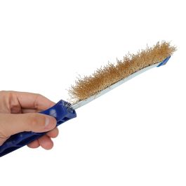 Workpro Cepillo de Mano Metálico con Cerdas de Latón y Mango de Plástico, 25 cm de Largo con Orificio para Colgar
